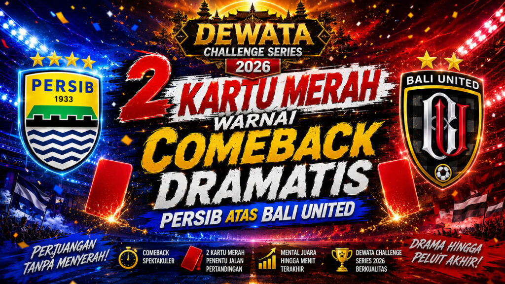 2 Kartu Merah Warnai Comeback Dramatis Persib