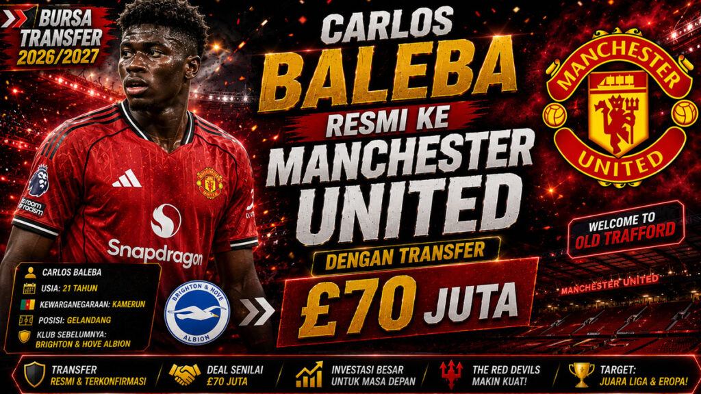 Carlos Baleba Resmi ke Manchester United dengan Transfer £70 Juta