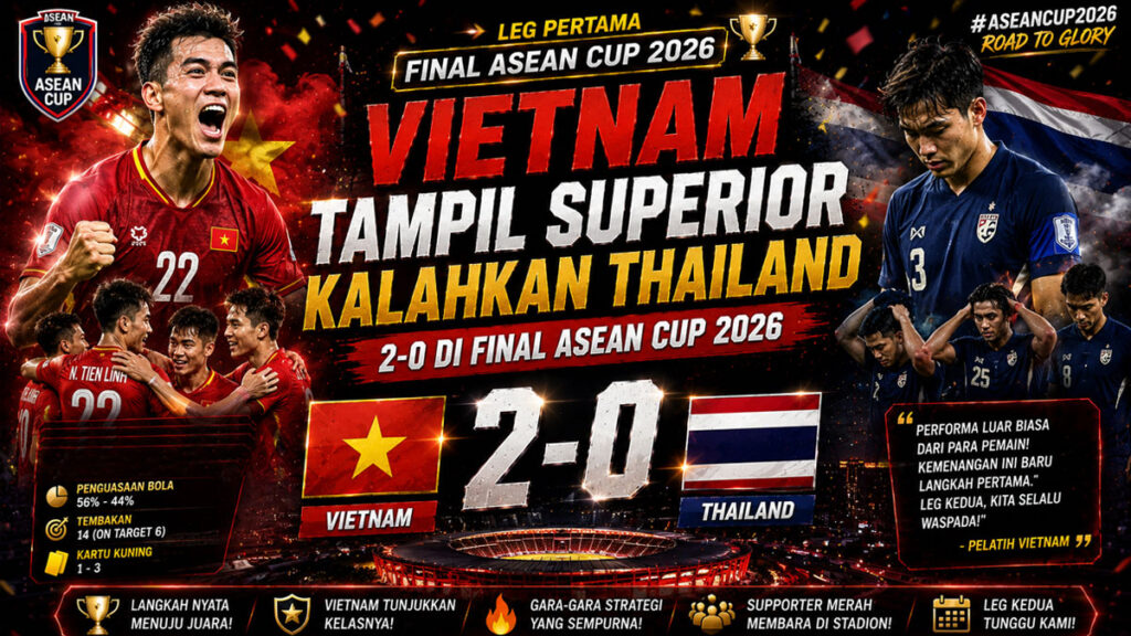 Vietnam Tampil Superior Kalahkan Thailand 2-0