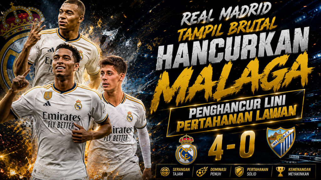 Real Madrid Tampil Brutal Hancurkan Malaga 4-0